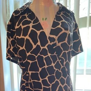 Medina Black and white animal print shirt dress